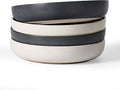 famiware Milkyway 33 oz Pasta Bowls Set of 4, Dark Charcoal & White | Double by Famiware
