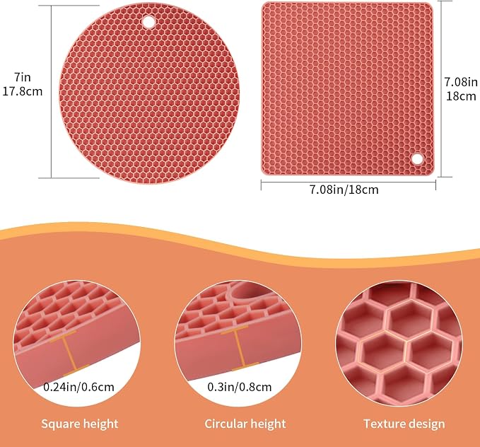 4 Pack Trivets for Hot Dishes, Silicone Pot Holders Hot Pads for Kitchen - Image 5