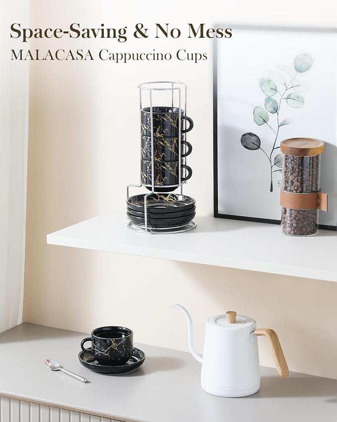 MALACASA 8 OZ Porcelain Espresso Cups - Image 8