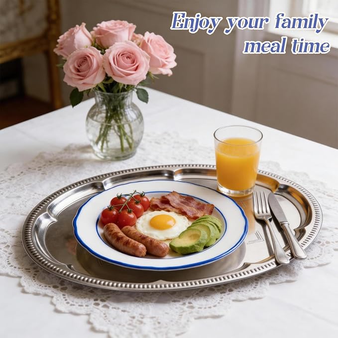 4 Pack Silver Serving Trays Set, Serving Trays - Image 6