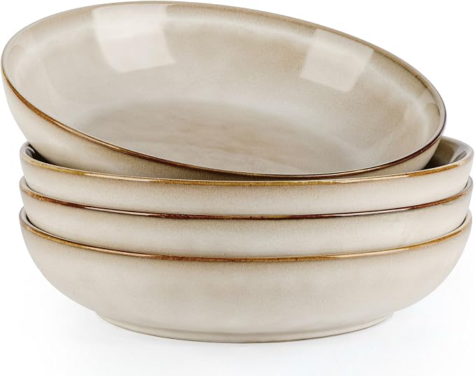 AmorArc 8.5’’ Ceramic Pasta Bowls Set of 4, 36oz Large Stoneware Bowls Set | by AmorArc
