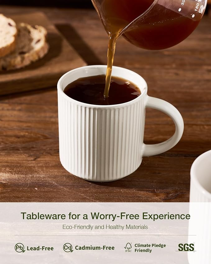famiware Coffee Mug Set for 8, Star 12 oz Catering Mugs Cup Set - Image 7