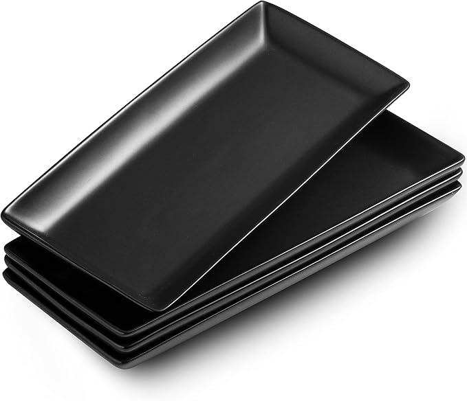 LAUCHUH Serving Platters, Porcelain Rectangular Serving Plates, 14 inches | by LAUCHUH