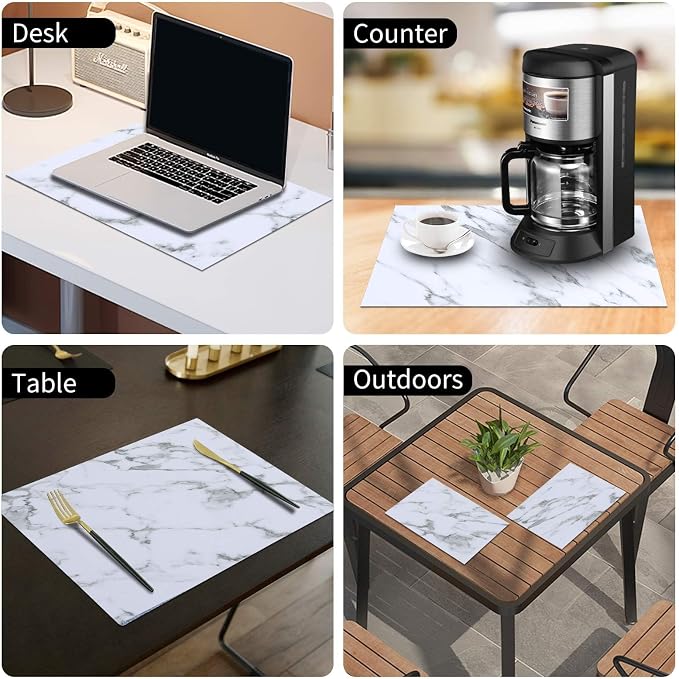 Faux Leather Heat Resistant Placemats 6 Packs, Waterproof Wipeable Dining PU - Image 9