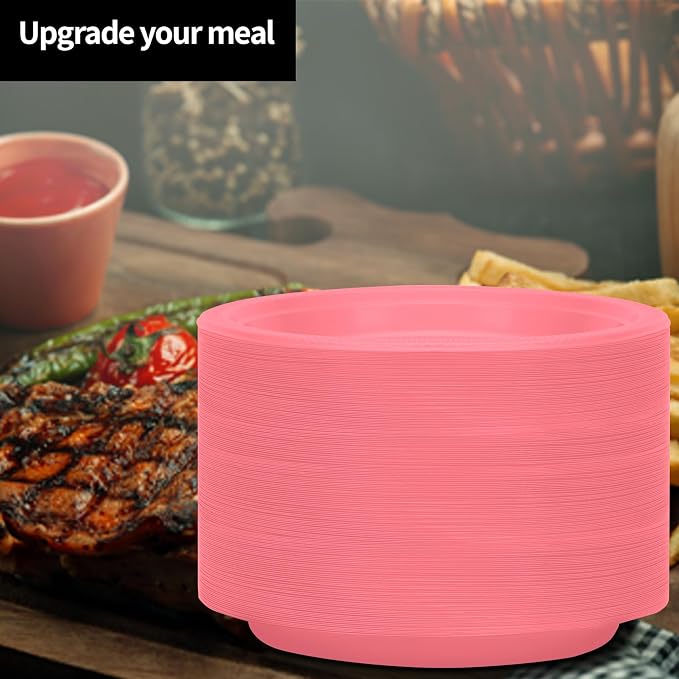 Pink Solid Color Premium Heavy Weight Plastic 50 Count - Image 3