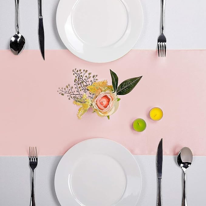 15-Pack Satin Table Runner Rose Gold 12 x 108 inches Long, Table Runners - Image 2