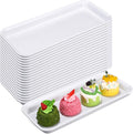 20 Pcs Serving Platters 14 x 6 Inch Rectangle Serving Trays Reusable Food Tray by Ziliny