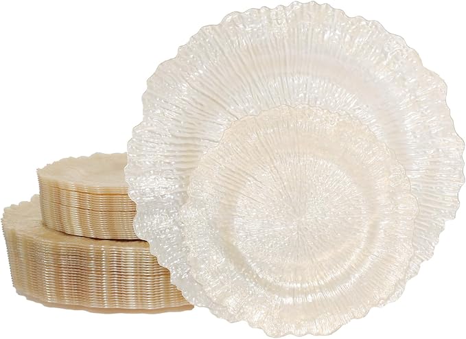 U-QE 60PCS Clear Coffee Plastic Plates by U-QE