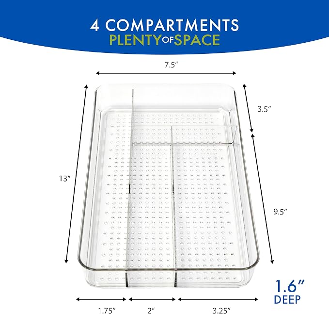 Dial Industries Small Utensil Silverware Kitchen Drawer Organizer, spoons and - Image 3