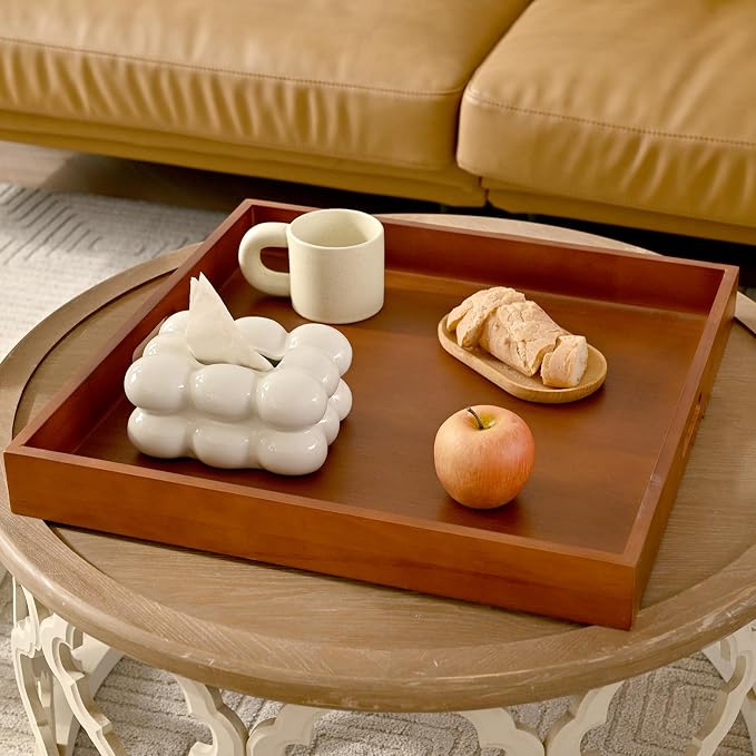 20 Inch Extra Large Square Serving Tray HeavyDuty Pine Wood Tray - Image 6