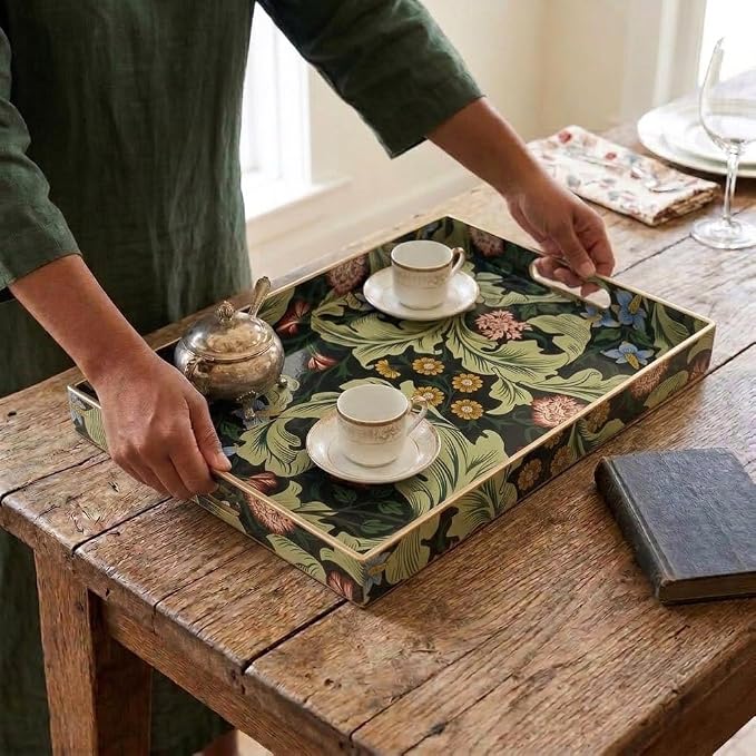 15.8" x 11.8" Dark Green Plastic Serving Tray - Image 7