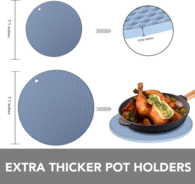 4 Pack Silicone Trivet for Hot Dishes | Heat Resistant Silicone Pot Holders for - Image 3
