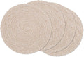 SHACOS Round Braided Placemats 15 inch Set of 4 Boho Woven Washable Kitchen by SHACOS