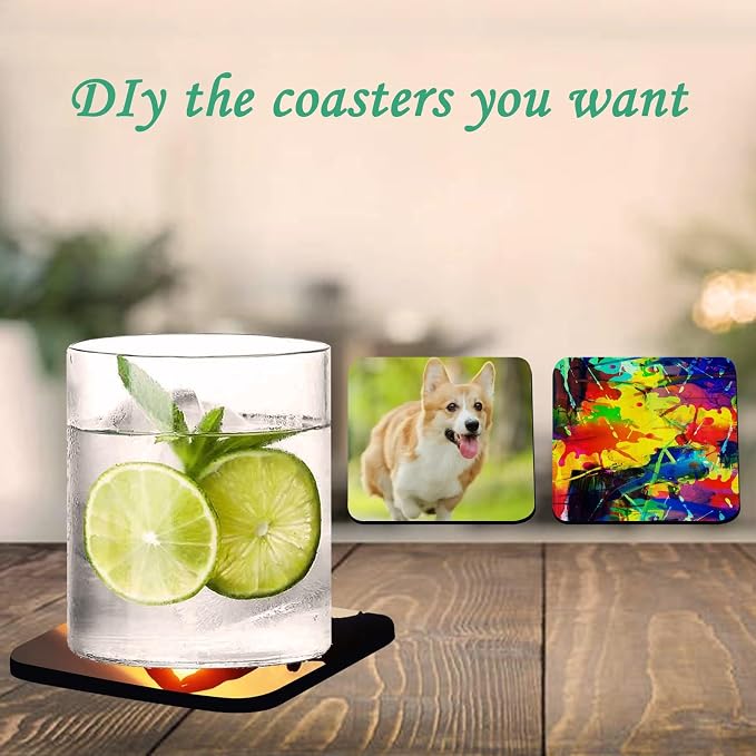 100 PCS Sublimation Blank Cup Coasters Bulk, 4x4 Inch Square Blank Cup Mat - Image 5