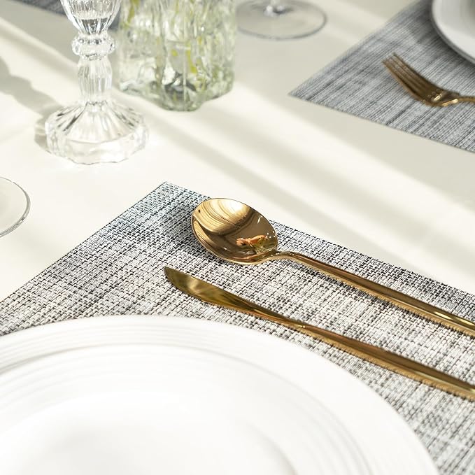 Placemats Set of 8 Vinyl/Plastic Woven Place Mats - Image 6