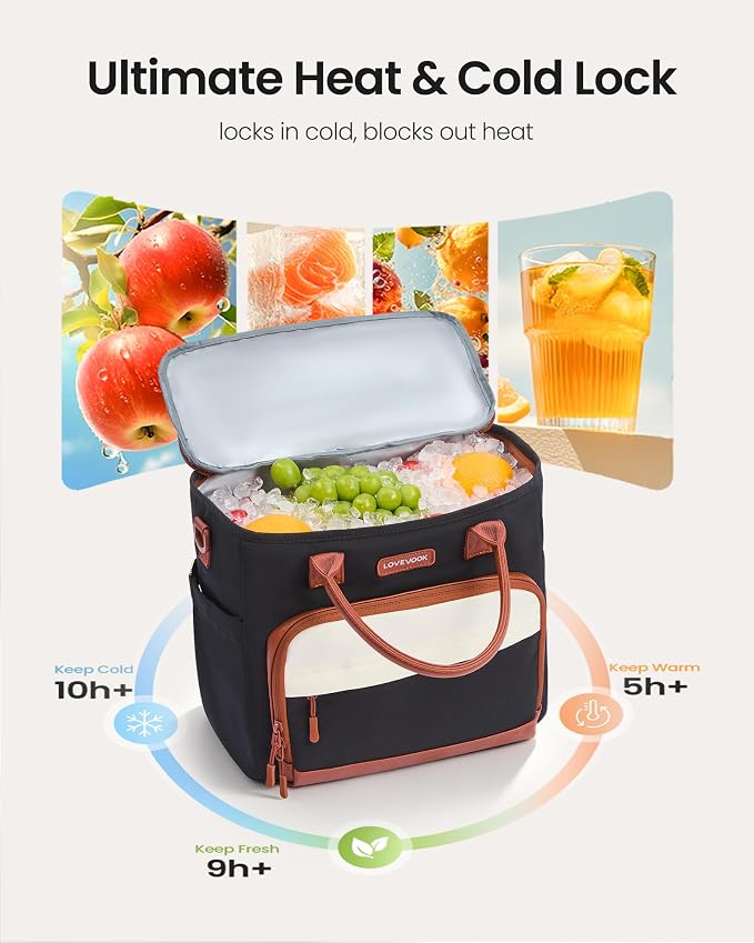 LOVEVOOK Lunch Box for Women, Adult Lunch Bag for Work, Rosy Pink | Upgraded - Image 3