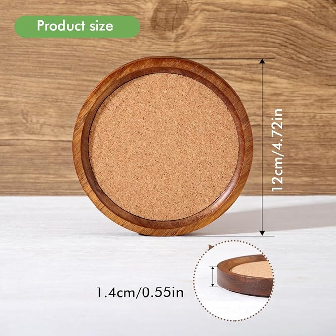 WLWNWFT Wood Cork Coasters for Drinks Absorbent - Image 7
