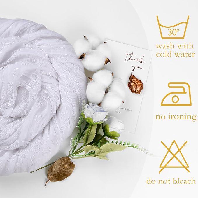 12 Pack White Cheesecloth Table Runner 17 x 108 Inch | Boho Gauze Cheese Cloth - Image 4