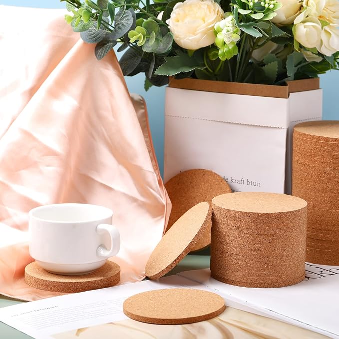 Pinkunn 100 Pcs Cork Coasters Bulk - Image 6
