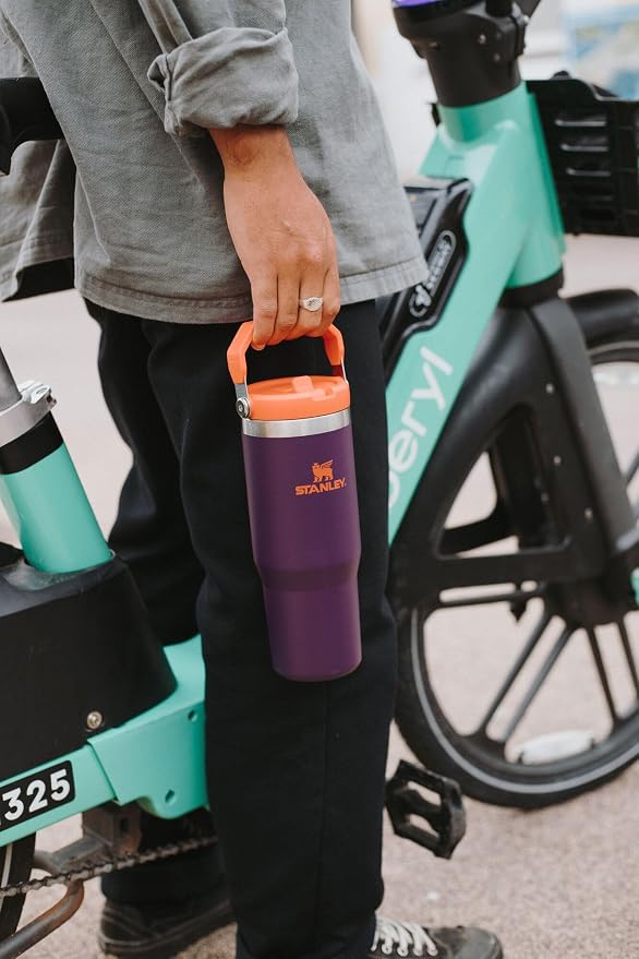 STANLEY IceFlow 2.0 Flip Straw Tumbler, 20 oz, Dark Blossom | Easy Carry Handle - Image 7