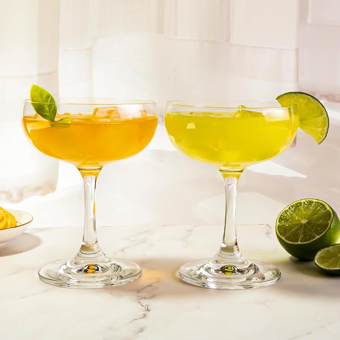 Champagne Glasses Set of 12-7oz Elegant Coupe Glasses, Crystal Cocktail Glasses - Image 6