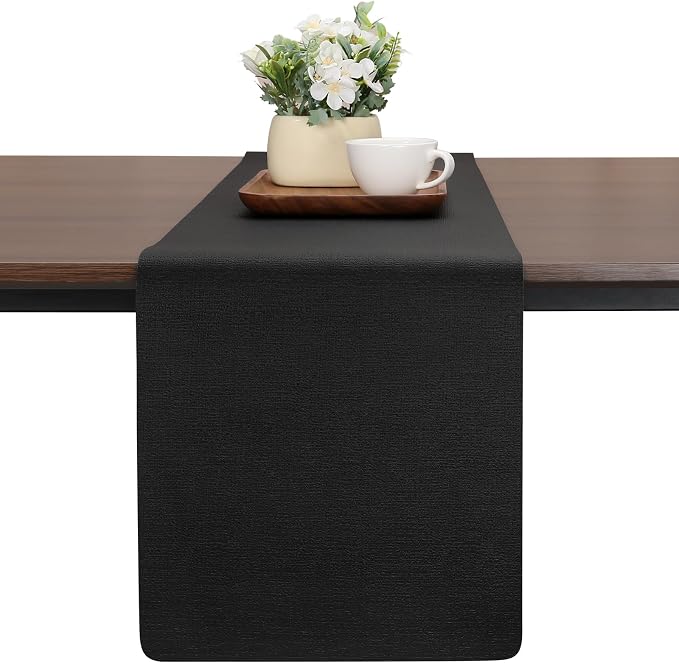 Table Runners 55 Inch Long, Dual-Sided Faux Leather Table Runner | Waterproof by Chitomars