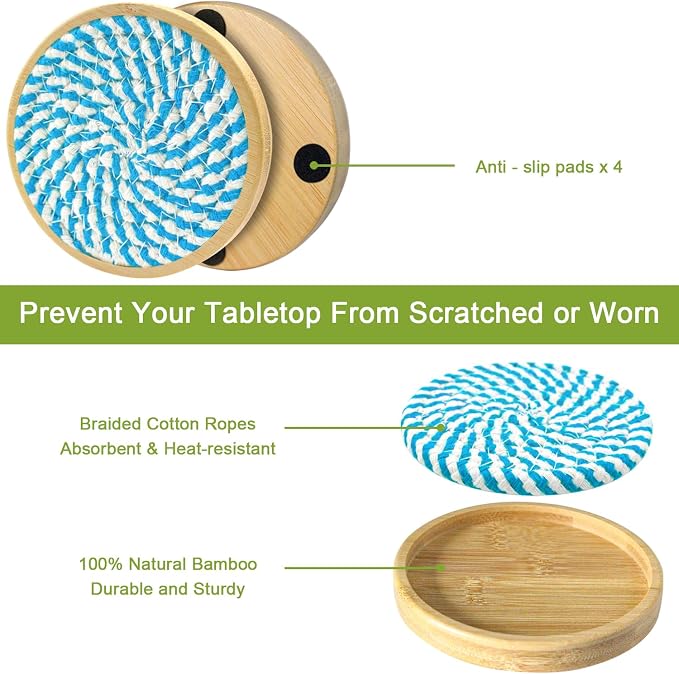 Eykao 5 Pack Absorbent Coasters - Image 5