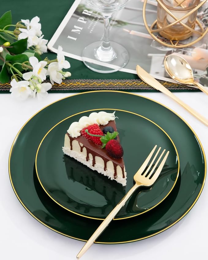 PULOTE 60PCS Green Plastic Plates - Image 5