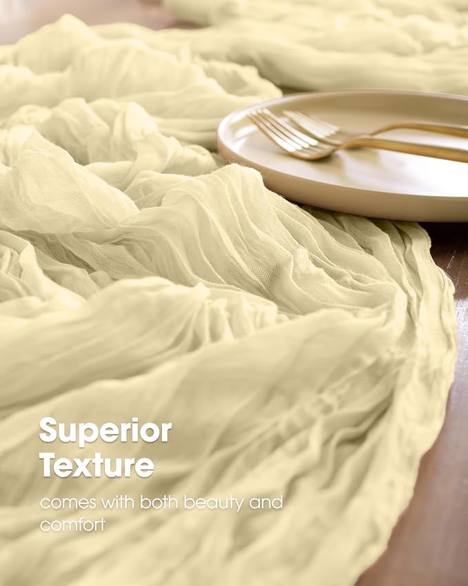 Pureegg 2-Pack Cheese Cloths Table Runner, Baby Shower, Wedding and Farmhouse - Image 3