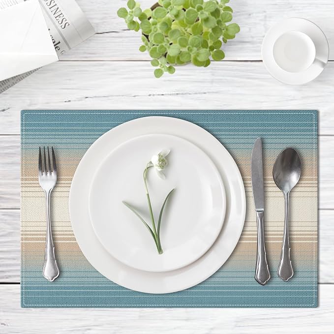 Emvency Farmhouse Placemats Set of 4, 12x18 Inch, Boho Coastal | Western - Image 2