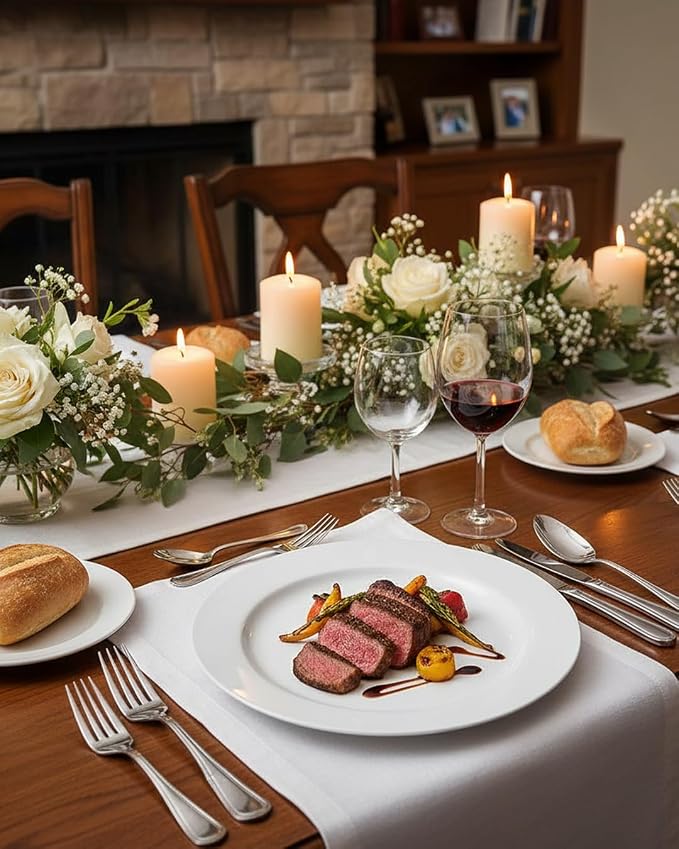 bUCLA 100PCS White Plastic Plates-10.25inch Disposable Dinner Plates-Premium - Image 4