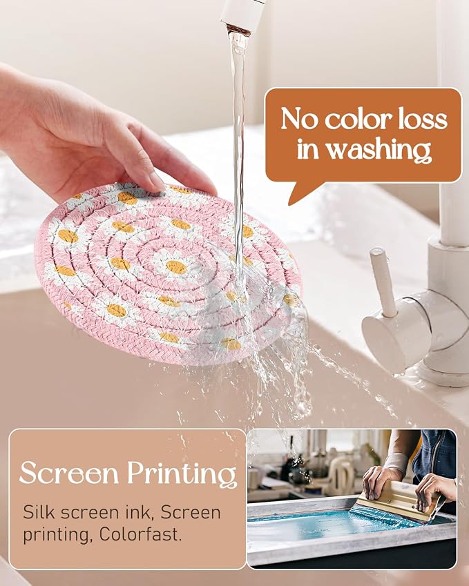 Absorbent Cup Coasters Set of 6 - Image 2