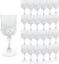 24Pack Plastic Wine Glasses, 7oz Vintage Goblets by LEYIQU