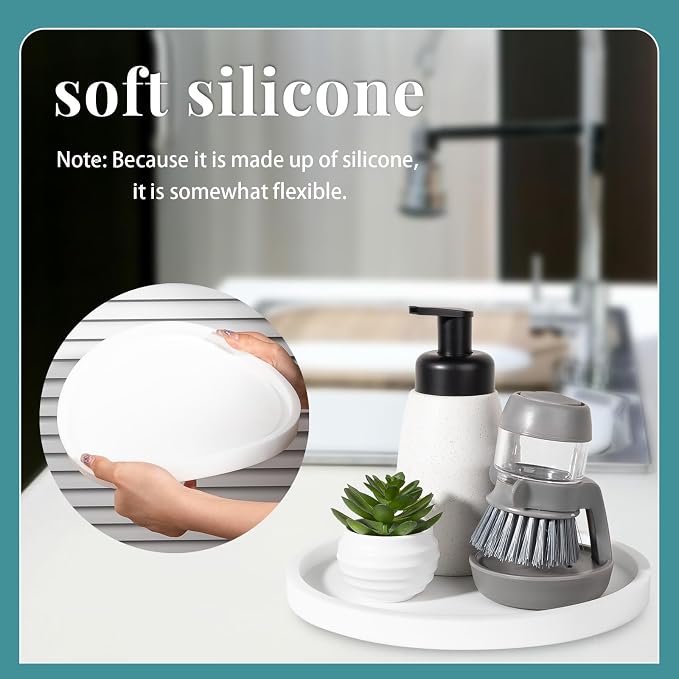 Silicone Bathroom Tray Coffee Table Decor Perfume Organizer, Waterproof - Image 5