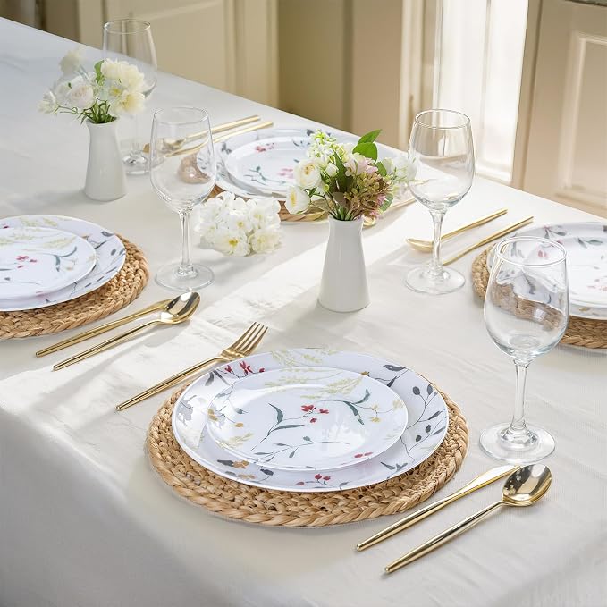 U-QE 50Pcs Wildflower Plastic Plates - Image 6