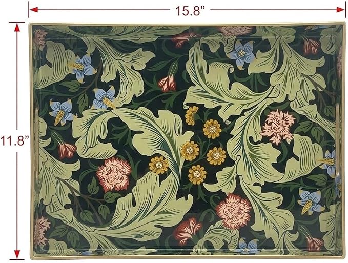 15.8" x 11.8" Dark Green Plastic Serving Tray - Image 3