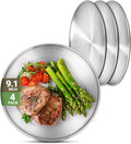 Metal Camping Plates, 4 Pack 9.1 inch 304 Stainless Steel Plates, Reusable by Offiper
