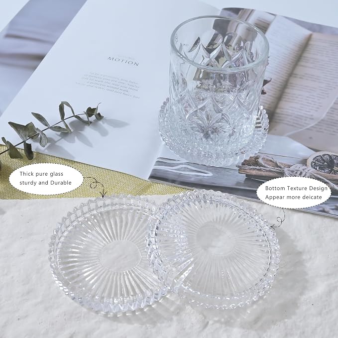 Glass Coaster 6 Pack Round Cup Coasters - Image 4