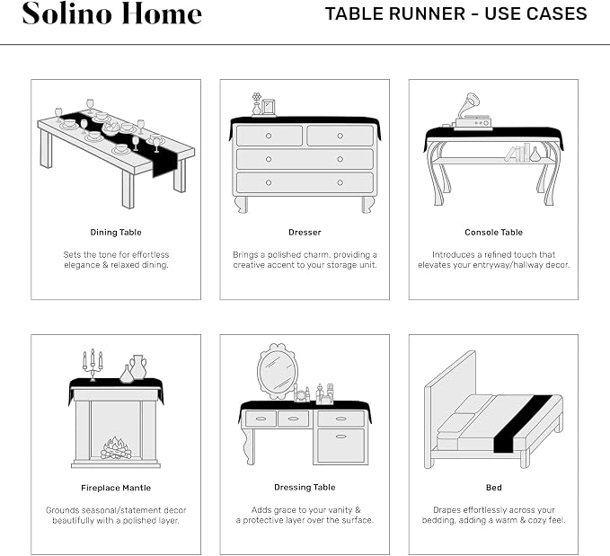 Solino Home Cotton Linen Dining Table Runner Linen Hemstitch, 14 x 132 in | - Image 5