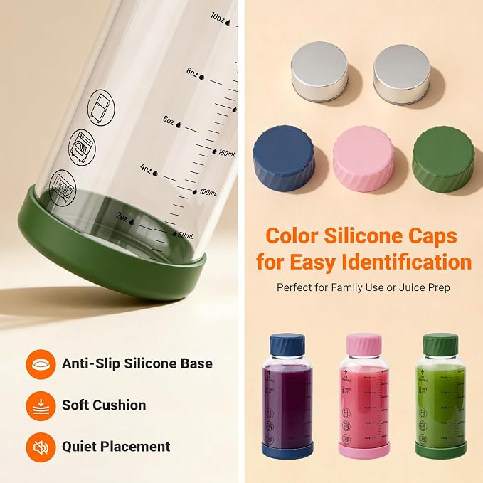 16 oz Glass Juice Bottles 6 Pack, Leakproof Borosilicate Glass Bottles | - Image 5