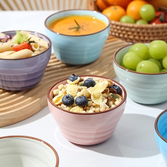 Selamica Ceramic 8oz Bouillon Cups 4 Inch Small Dessert Bowls - Image 3