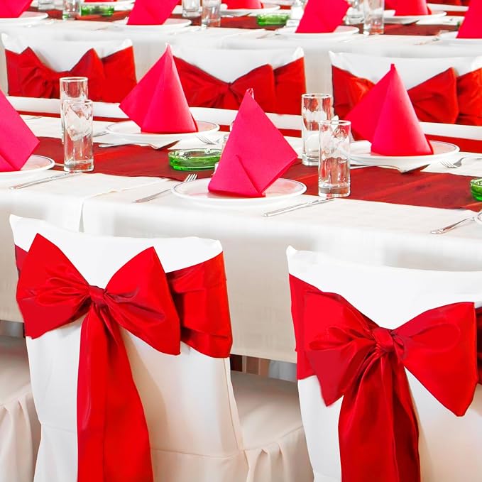 Red Table Runners 20 Pack 12x108 inch Silk Satin Smooth Fabric | Satin Table - Image 6