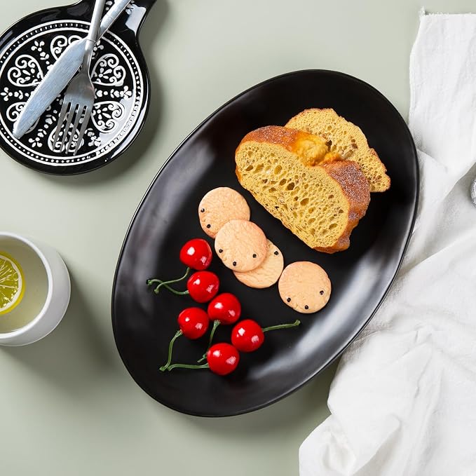 Ceramic Serving Platters, Serving Plates, Matte Black - Image 7