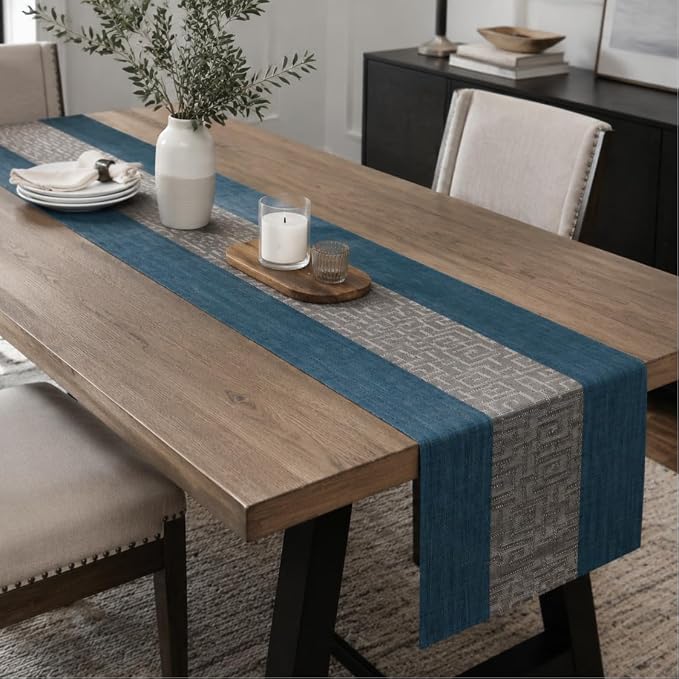 FAVE Indigo Blue Table Runner Woven - Image 7
