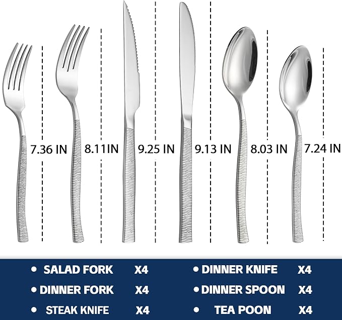 Silverware Set of 24 Stainless Steel Flatware Set - Image 2