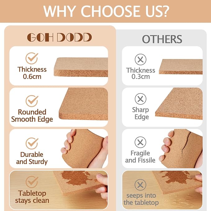100 PCS Cork Coasters for Laser Engraving, Thick Absorbent Blank Coasters | 4 - Image 4