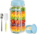 35oz Side Opening Mason Salad Jar | 1000ml Leakproof Portable Salad Container by Unknown