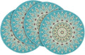 Artoid Mode Sky Blue Mandala Round Placemats Set of 4, 14 Inch Seasonal Spring by ArtoidMode