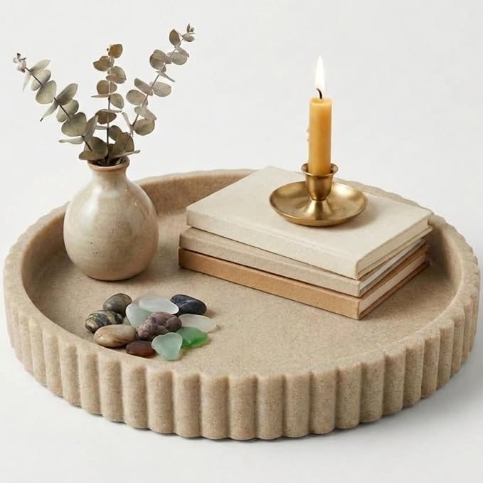 OAKOA Round Decorative Tray Coffee Table Tray by OAKOAHome