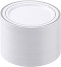 BESTSTAR 100PCS White Plastic Plates by BESTSTAR